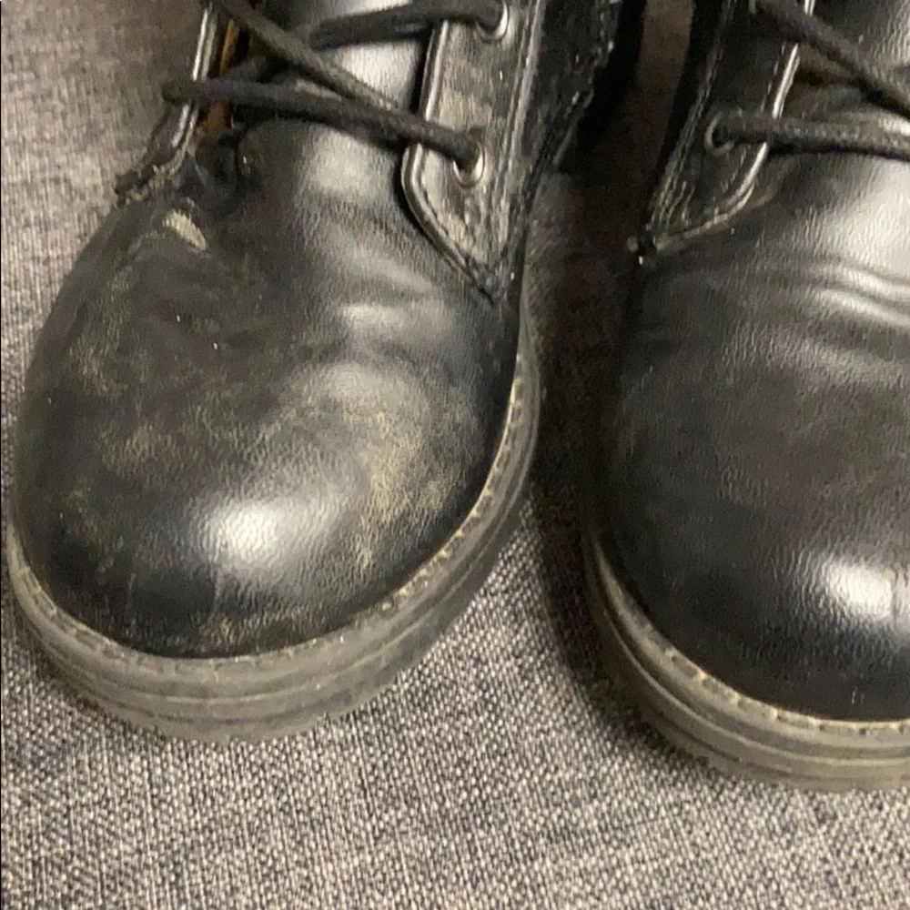 Ankle Boots, Girls 12, black w/ leopard print trim